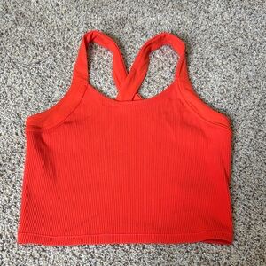 Athleta Horizon Crop Tank Vibrant Orange Ribbed Top*